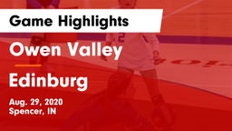 Owen Valley  vs Edinburg Game Highlights - Aug. 29, 2020