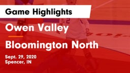 Owen Valley  vs Bloomington North Game Highlights - Sept. 29, 2020