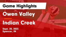 Owen Valley  vs Indian Creek  Game Highlights - Sept. 20, 2023