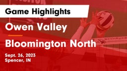 Owen Valley  vs Bloomington North  Game Highlights - Sept. 26, 2023