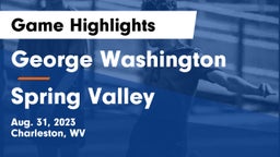 George Washington  vs Spring Valley  Game Highlights - Aug. 31, 2023
