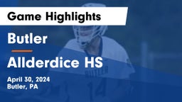 Butler  vs Allderdice HS Game Highlights - April 30, 2024
