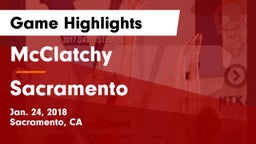 McClatchy  vs Sacramento  Game Highlights - Jan. 24, 2018
