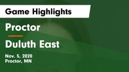 Proctor  vs Duluth East  Game Highlights - Nov. 5, 2020
