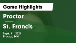 Proctor  vs St. Francis  Game Highlights - Sept. 11, 2021