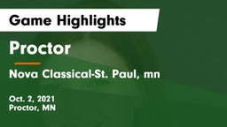 Proctor  vs Nova Classical-St. Paul, mn Game Highlights - Oct. 2, 2021