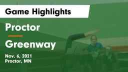 Proctor  vs Greenway  Game Highlights - Nov. 6, 2021