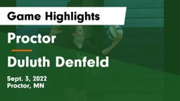 Proctor  vs Duluth Denfeld Game Highlights - Sept. 3, 2022