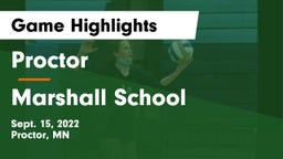 Proctor  vs Marshall School Game Highlights - Sept. 15, 2022