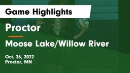 Proctor  vs Moose Lake/Willow River Game Highlights - Oct. 26, 2022