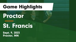 Proctor  vs St. Francis  Game Highlights - Sept. 9, 2023