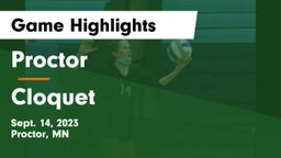 Proctor  vs Cloquet  Game Highlights - Sept. 14, 2023