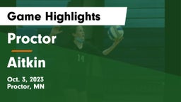 Proctor  vs Aitkin  Game Highlights - Oct. 3, 2023