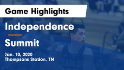 Independence  vs Summit  Game Highlights - Jan. 10, 2020