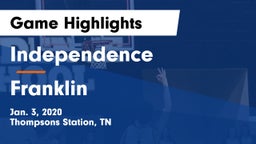 Independence  vs Franklin  Game Highlights - Jan. 3, 2020