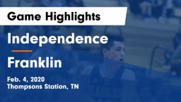 Independence  vs Franklin  Game Highlights - Feb. 4, 2020
