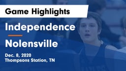 Independence  vs Nolensville  Game Highlights - Dec. 8, 2020