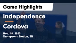 Independence  vs Cordova  Game Highlights - Nov. 18, 2023