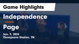Independence  vs Page  Game Highlights - Jan. 9, 2024