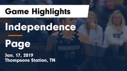 Independence  vs Page  Game Highlights - Jan. 17, 2019