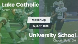 Matchup: Lake Catholic High vs. University School 2020