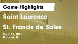 Saint Laurence  vs St. Francis de Sales Game Highlights - Sept. 21, 2021