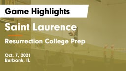 Saint Laurence  vs Resurrection College Prep  Game Highlights - Oct. 7, 2021