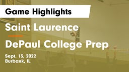 Saint Laurence  vs DePaul College Prep  Game Highlights - Sept. 13, 2022