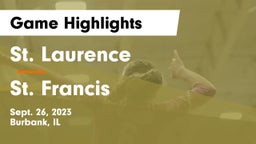 St. Laurence  vs St. Francis  Game Highlights - Sept. 26, 2023