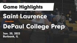 Saint Laurence  vs DePaul College Prep  Game Highlights - Jan. 20, 2022