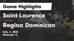 Saint Laurence  vs Regina Dominican  Game Highlights - Feb. 4, 2022