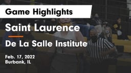 Saint Laurence  vs De La Salle Institute Game Highlights - Feb. 17, 2022