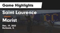 Saint Laurence  vs Marist  Game Highlights - Dec. 19, 2022