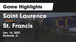 Saint Laurence  vs St. Francis  Game Highlights - Jan. 14, 2023