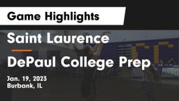 Saint Laurence  vs DePaul College Prep  Game Highlights - Jan. 19, 2023