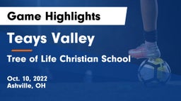 Teays Valley  vs Tree of Life Christian School Game Highlights - Oct. 10, 2022