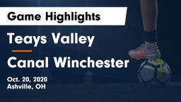 Teays Valley  vs Canal Winchester Game Highlights - Oct. 20, 2020