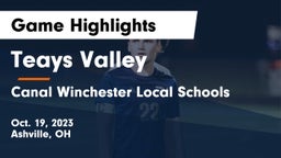 Teays Valley  vs Canal Winchester Local Schools Game Highlights - Oct. 19, 2023