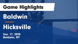 Baldwin  vs Hicksville  Game Highlights - Jan. 17, 2020