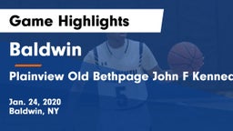 Baldwin  vs Plainview Old Bethpage John F Kennedy  Game Highlights - Jan. 24, 2020