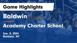Baldwin  vs Academy Charter School Game Highlights - Jan. 8, 2024