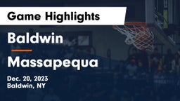 Baldwin  vs Massapequa  Game Highlights - Dec. 20, 2023