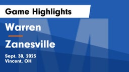 Warren  vs Zanesville  Game Highlights - Sept. 30, 2023
