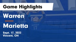 Warren  vs Marietta  Game Highlights - Sept. 17, 2022