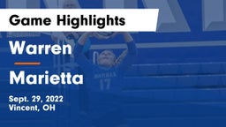 Warren  vs Marietta  Game Highlights - Sept. 29, 2022