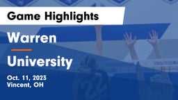 Warren  vs University  Game Highlights - Oct. 11, 2023