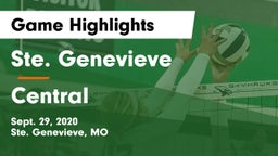 Ste. Genevieve  vs Central  Game Highlights - Sept. 29, 2020
