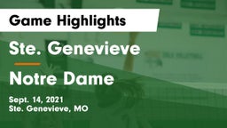 Ste. Genevieve  vs Notre Dame Game Highlights - Sept. 14, 2021