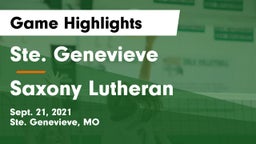 Ste. Genevieve  vs Saxony Lutheran Game Highlights - Sept. 21, 2021