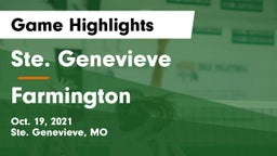 Ste. Genevieve  vs Farmington  Game Highlights - Oct. 19, 2021